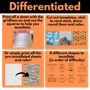 Halloween Math Tessellations Art Craft Activity by Pick Up and Go Resources