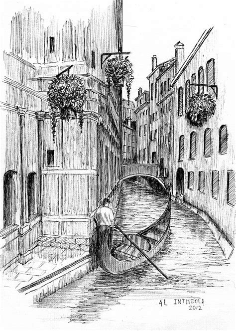 Venice Drawing by Al Intindola