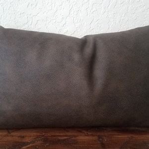 Dark Brown Faux Leather Pillow Covers. Leather Throw Pillow. Vegan ...