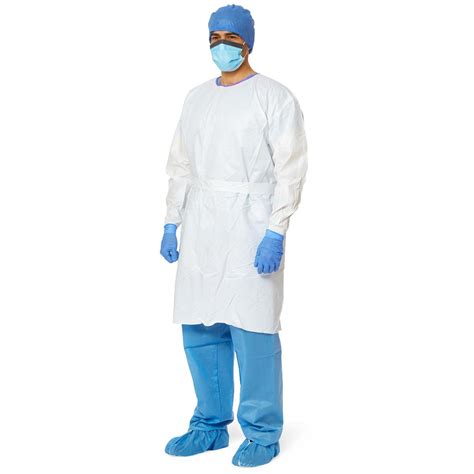 Isolation Gown Disposable Aami Level Breathable Film Material With