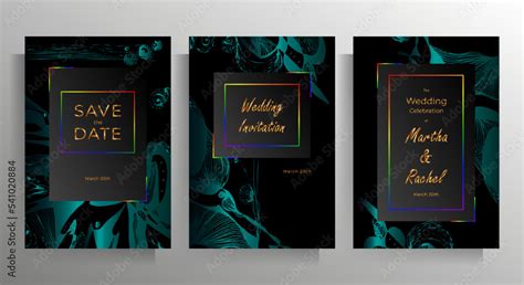 Invitation Design For A Gay Or Lesbian Wedding Set Of Elegant Vector Templates For Postcard