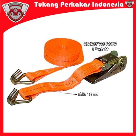 Jual Tali Pengikat Barang Mobil Motor 1inch 5meter Ratchet Tie Down