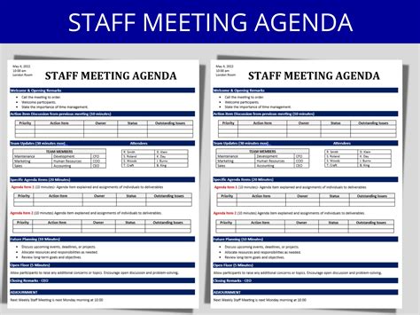 Staff Meeting Agenda Template Agenda Meeting Template Meeting Minutes Hr Form Staff Meeting