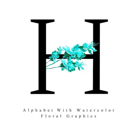 Premium Vector Letter H Watercolor Floral Background