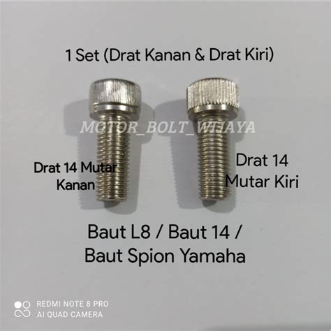 Jual Set Baut L Spion Yamaha M X Mm Nekel Drat Kiri Dan Drat Kanan