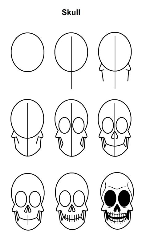 How To Draw A Simple Skull Step By Step At Drawing Tutorials