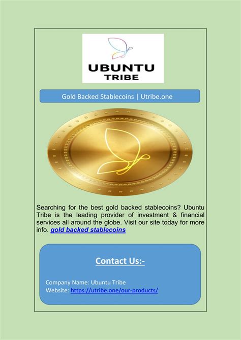 Ppt Gold Backed Stablecoins Utribeone Powerpoint Presentation