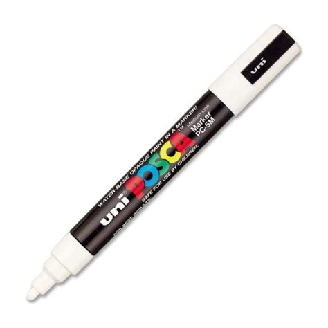 Jual Uni Posca Paint Marker PC 5M Medium Point White Black Permanent