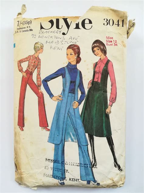 Skirt Trousers And Long Vest Sewing Pattern Style S Etsy