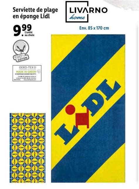 Promo Serviette De Plage En Ponge Lidl Livarno Home Chez Lidl