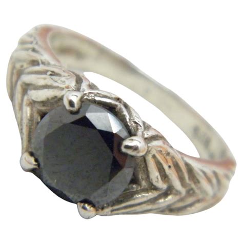 Vintage Sterling Silver Halo Diamond Signet Ring 925 Purity 1.75 Ct