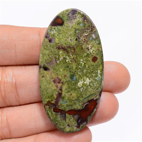 77 50 Cts Natural Red Dragon Jasper 49X25X6 MM Oval Cabochon Loose