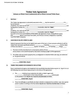 Fillable Online Timber Sale Agreement Template Fax Email Print PdfFiller