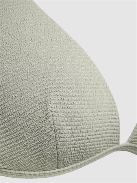 Esprit Bikini Oberteil Mit Strukturmuster Modell JOIA Khaki Online Kaufen