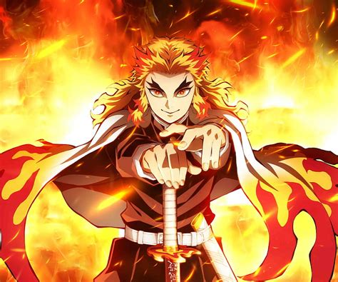 Anime Kyojuro Rengoku Demon Slayer Kimetsu No Yaiba The Movie Mugen