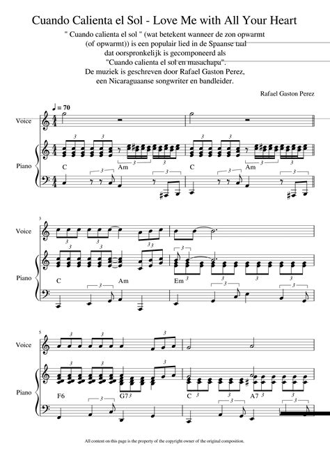 Partitura De Cuando Calienta El Sol Partituras Org