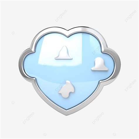 Cloud With Shield D Model Cartoon Style Render Illustration D Check