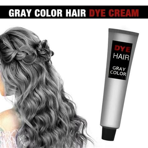 Grey Silver Hair Color Dye,Natural Plant Hair Dye&Unisex Fashion Dye ...