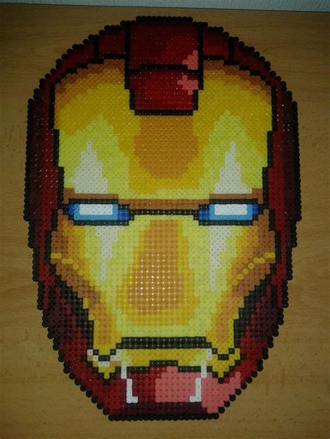 iron man helmet pixel art - forestgreenoldskoolvans