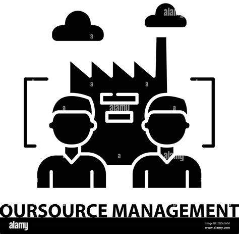 Oursource Management Icon Black Vector Sign With Editable Strokes