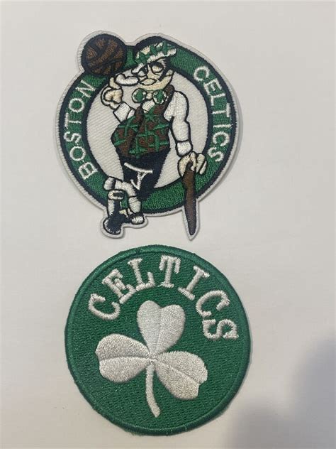 2 Boston Celtics Vintage Iron Logo Patches Patch Lot 2 5 X 2 5 NBA