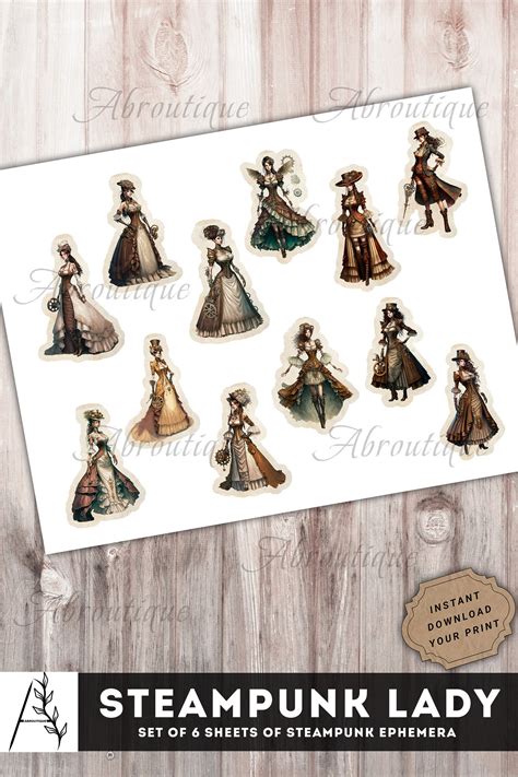 Steampunk Lady Steampunk Printable Junk Journal Steampunk Etsy