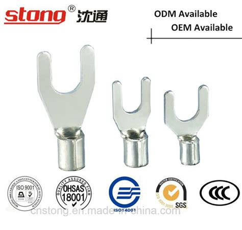 Stong Furcate Naked Terminals Non Insulated Y Shaped Copper Terminals China Folk Terminal And
