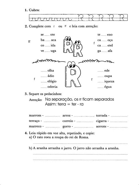 Complete As Palavras R Ou Rr Atividades De Portugu S Para