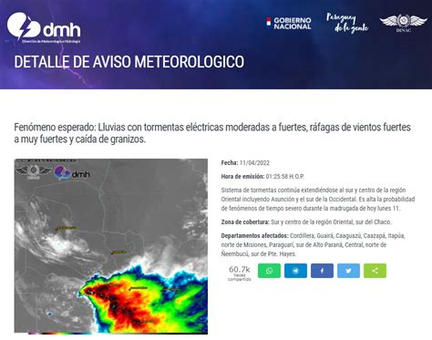 Dmh Paraguay On Twitter Aviso Meteorol Gico N Emitido