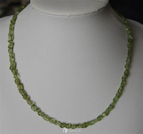 Neu Peridot Edelstein Halskette Magnet Kette Collier Cm Im Kanton