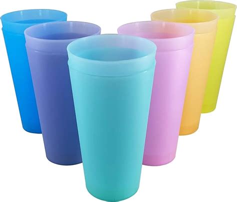 Wexinhao 32 Oz Large Plastic Cups Durable Plastic