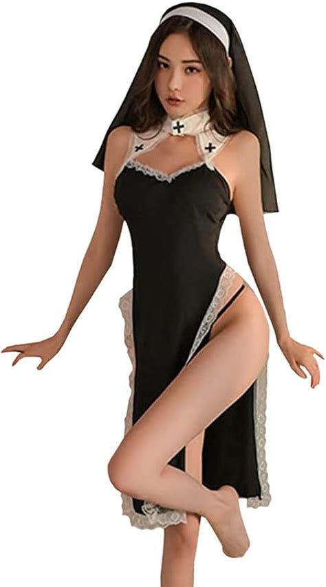 Amazon Unibaby Nun Cosplay Costume For Women Sexy Nun Lingerie