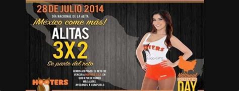 Promoción Hooters México Día Nacional De La Alita Al 3x2 Ganapromo