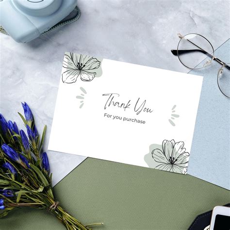 Thank You Card Editable Template Canva Pdf Printable Instant