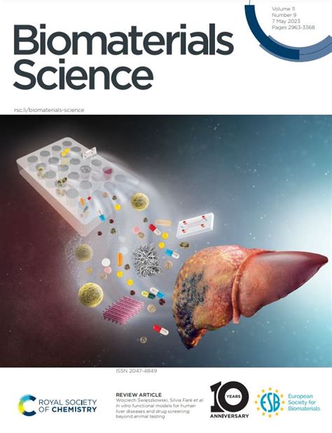 Front Cover featured on RSC Biomaterials Science – Biomaterials Group