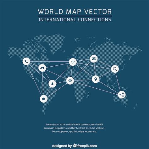 World Map Connection Vector Free Download