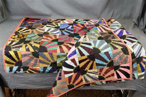 Sold At Auction Victorian Silk Fan Crazy Quilt Crazy Quilts Quilts