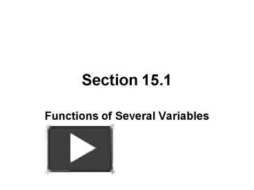 Ppt Functions Of Several Variables Powerpoint Presentation Free To