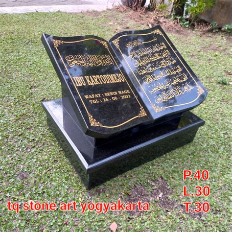 Jual Nisan Makam Marmer Granit Hitam Minimalis Mod Buku X X Free