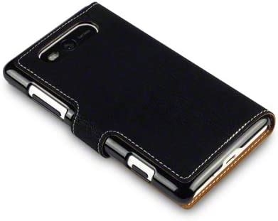 Black Nokia Lumia Low Profile Covert Branded Pu Leather Wallet Case