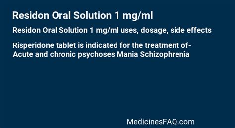 Residon Oral Solution 1 Mg Ml Uses Dosage Side Effects FAQ