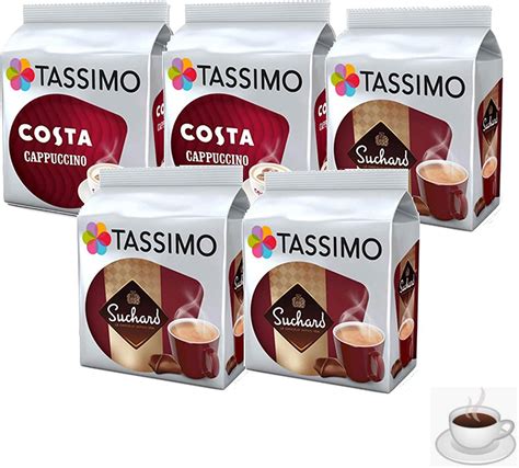 Tassimo Chocolate And Cappuccino Bundle Assorted Coffee Pods 5 Pack 64 Drinks Uk