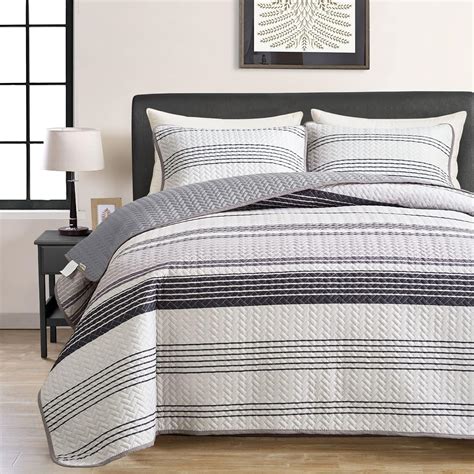 Amazon Flysheep Grey Boho Quilt Set King Size Pcs Gray Black