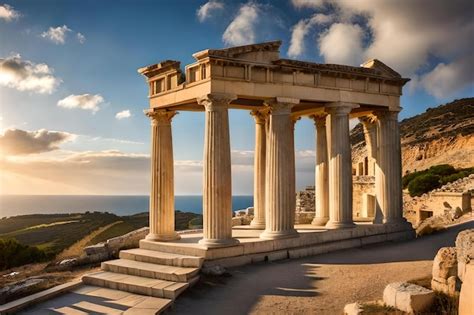 El Templo De Apolo Se Encuentra En La Colina De Atenas Foto Premium