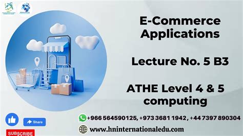 E Commerce Applications Lecture No 05 B3 ATHE Level 4 5 Computing