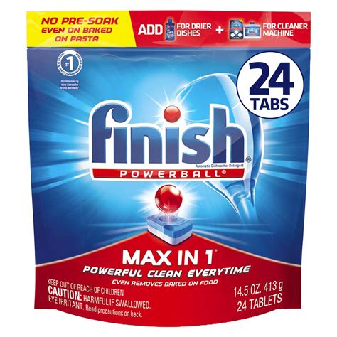 Finish Classic Powerball Dishwashing Tablets 24ct Dish Tabs With