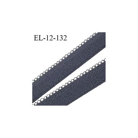 Elastique picot 12 mm lingerie haut de gamme couleur gris ardoise fabriqué en France largeur 12
