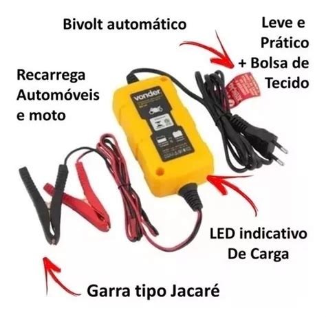 Carregador Bateria Moto Vonder V Inteligente Cib Bivolt Frete Gr Tis