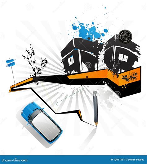 Car rides on paved road stock vector. Illustration of banner - 10611991