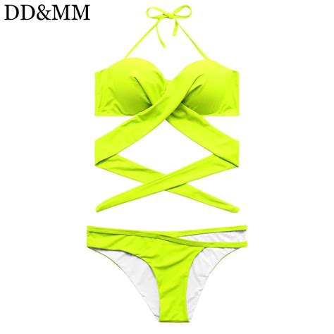 DD MM Sexy Bandage Bikini Set Women Backless Swimwear Brazilian